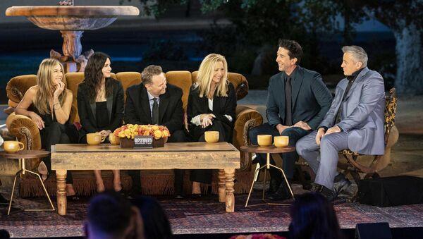 The cast of Friends at the reunion special Jennifer Aniston, Courteney Cox, Lisa Kudrow, Matt LeBlanc, Matthew Perry and David Schwimmer. Picture: Terence Patrick/HBO Max/PA Wire The cast of Friends at the reunion special Jennifer Aniston, Courteney Cox, Lisa Kudrow, Matt LeBlanc, Matthew Perry and David Schwimmer. Picture: Terence Patrick/HBO Max/PA Wire