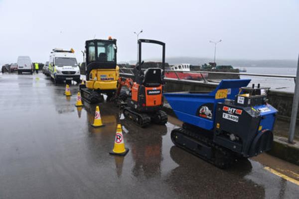  Digging equipment brought to help with the search of the house in Youghal, Co Cork. Picture Dan Linehan
